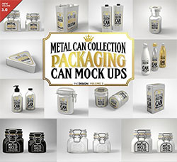 10套逼真的罐头包装模型合集三：Vol3.Metal Can Mock Up Collection